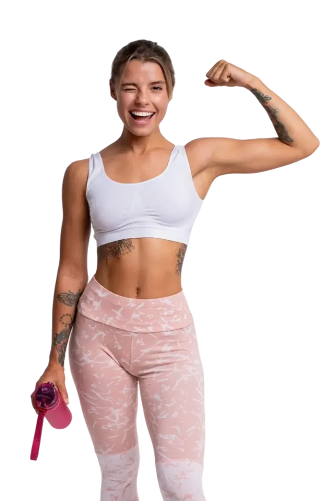 performance enhancing supplements by Rogue Supplements, woman flexing